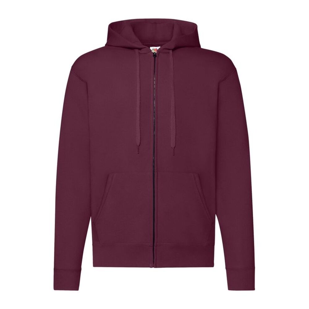 Fruit of the Loom Mens Classic Zipped Hoodie / Burgundy